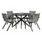 Armen Living Sachi and Nabila Outdoor 5 Piece Dark Eucalyptus and Concrete Dining Set 840254333376 - alternate 1